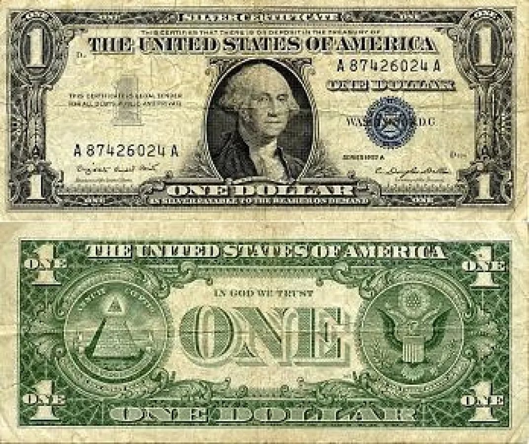 Ein US-Dollar. Bild: A work of the United States governmen