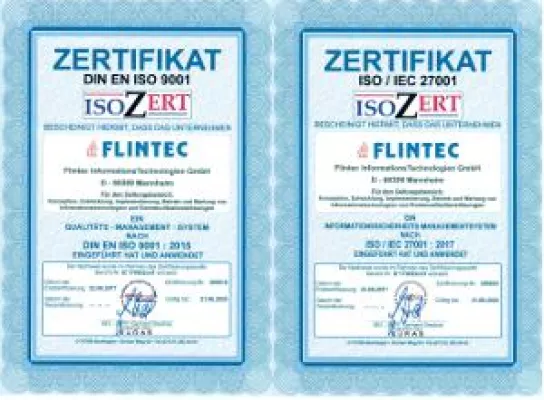 Bild: Flintec IT erhält Zertifizierung für Qualität und Informationssicherheit