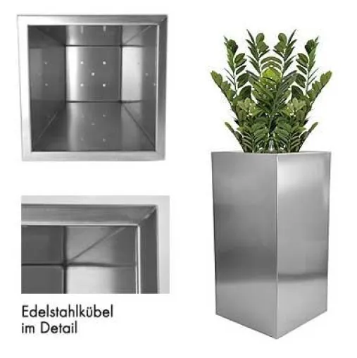 Stabil, rostfrei, unverwüstlich: Blumenkübel aus Edelstahl Bild: Stabil, rostfrei, unverwüstlich: Blumenkübel aus Edelstahl