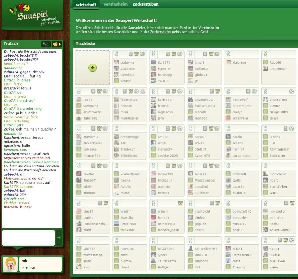 Die größte Schafkopf-Wirtschaft der Welt auf Sauspiel.de