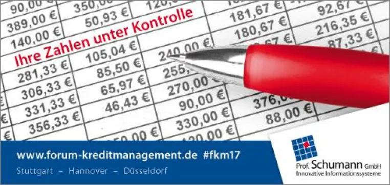Forum Kreditmanagement 2017 – Zahlen, Herausforderungen & Erfolge im Kreditmanagement Bild: Forum Kreditmanagement 2017 – Zahlen, Herausforderungen & Erfolge im Kreditmanagement