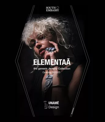 Bild: Einladung zur Ausstellung "ELEMENTAĀ - Die Genesis Schmuckkollektion" von UNAMĒ
