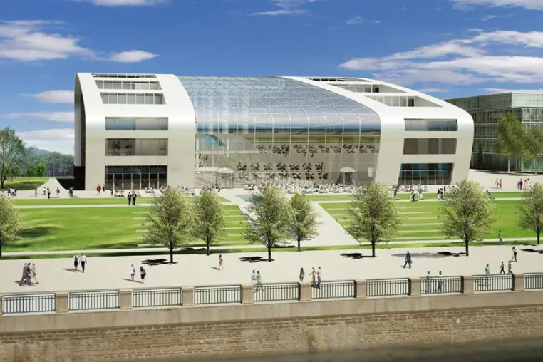 Bild: 5-*-Hotel Elysion am „Bonner Bogen“ ist richtfertig - Neues Luxusdomizil am Rhein öffnet im Spätsommer 2009