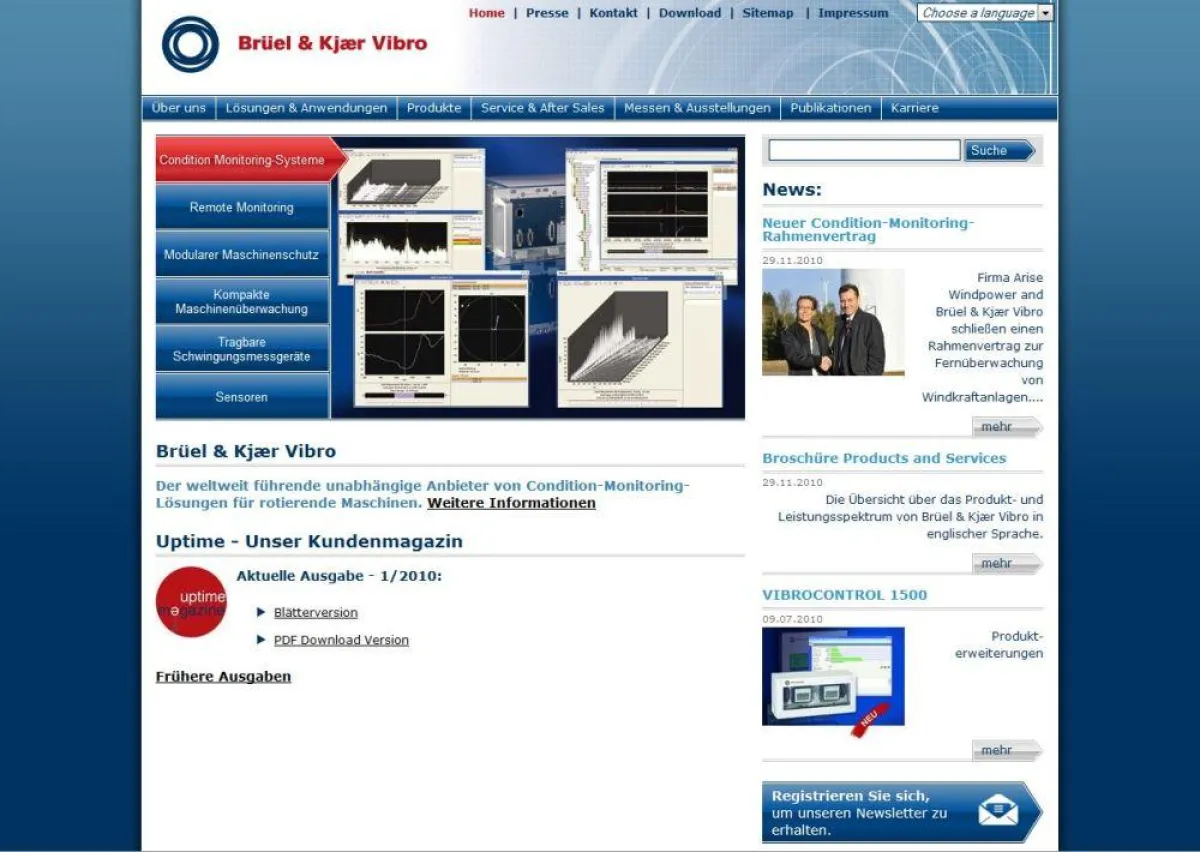 Die neue Webpräsenz von Brüel und Kjaer Vibro