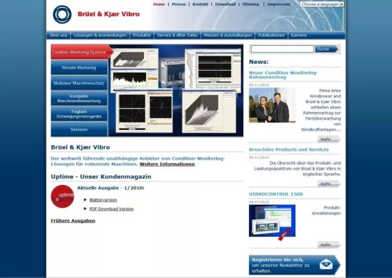 Bild: Neue Webpräsenz von Brüel und Kjaer Vibro