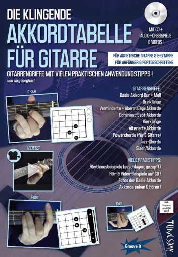 Bild: Gitarrengriffe lernen mit der klingenden Akkordtabelle für Gitarre mit CD+ (Audio/Video)