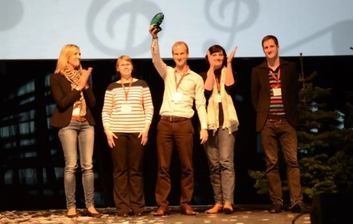 Das MCI Team aus Berlin bei der Preisverleihung im Dezember 2011 in Montreux.