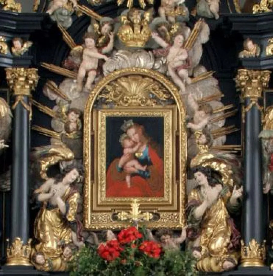 Herbert Riesner: Altar Hilfbergkirche mit Gnadenbild