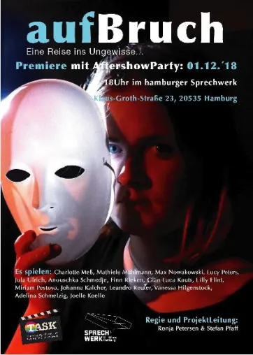 Bild: „AufBruch“ – Die INSZENIERUNGSKLASSEN der TASK Schauspielschule feiern Premiere im Sprechwerk Hamburg