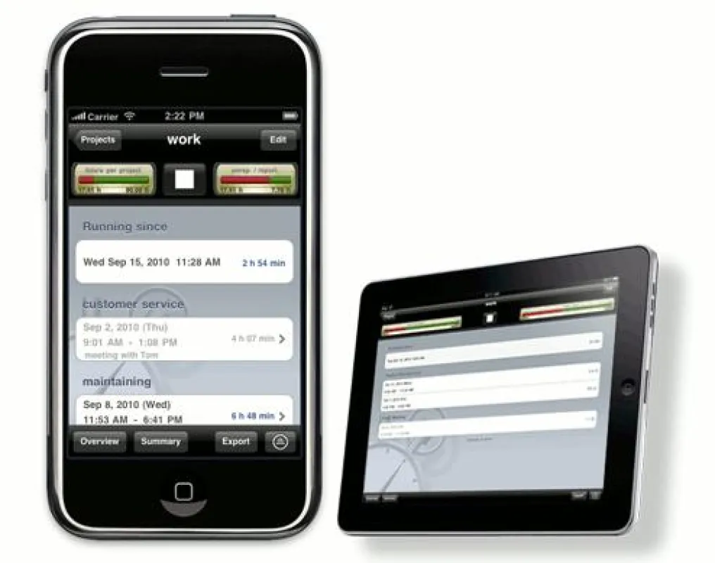 iTrack - iPhone unnd iPad App zur schnellen und genauen Erfassung von Projektarbeitszeit.