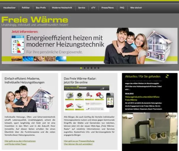 Neue Informationsangebote zu moderner Heizungstechnik und Fördermitteln Bild: Neue Informationsangebote zu moderner Heizungstechnik und Fördermitteln