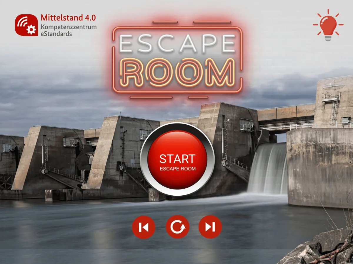 BU 1: Mission Standards: Rettet den Staudamm! – der Escape Room des Mittelstand 4.0-Kompetenzzentrum (© Mittelstand 4.0-Kompetenzzentrum eStandards)