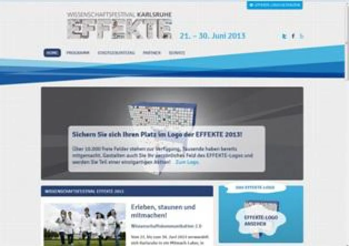 WE DO hat für das Wissenschaftsfestival Effekte Karlsruhe den Internetauftritt gestaltet.
