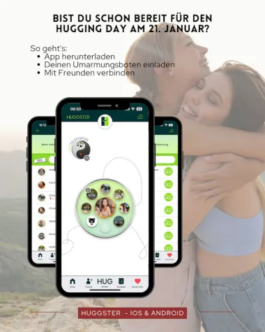 Bild: HUGGSTER: Digitale Umarmungen werden real! Feiern Sie den Internationalen Tag der Umarmung mit HUGGSTER!