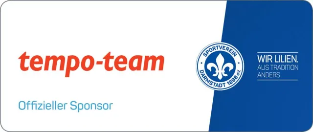Tempo-Team wird neuer Sponsor des SV Darmstadt 98 Bild: Tempo-Team wird neuer Sponsor des SV Darmstadt 98