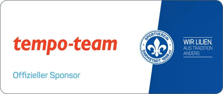 Bild: Tempo-Team wird neuer Sponsor des SV Darmstadt 98
