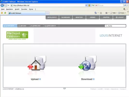 Bild: LILABS worldwide Datenlager - Sicheres FileDepot für webbasierten Austausch großer Dateien