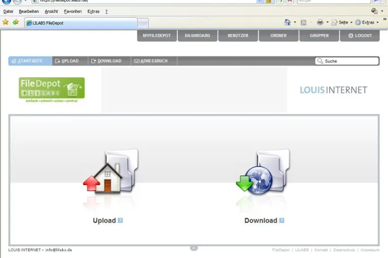 LILABS worldwide Datenlager - Sicheres FileDepot für webbasierten Austausch großer Dateien Bild: LILABS worldwide Datenlager - Sicheres FileDepot für webbasierten Austausch großer Dateien