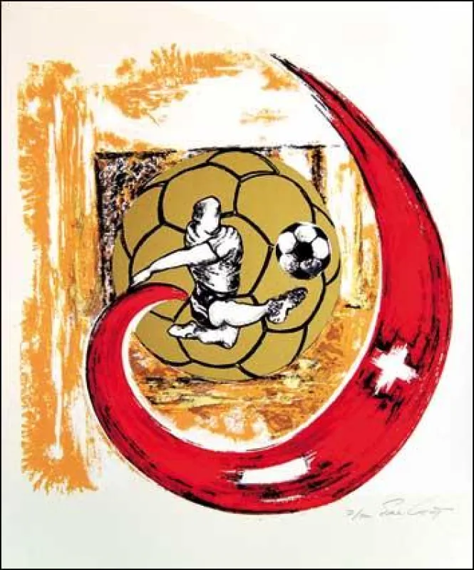 Original Serigraphie «Fussball 2008» von Edel Vostry