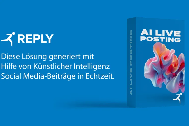 Bild: "AI Live Posting" von Reply ermöglicht mit generativer KI die Erstellung von Beiträgen in Echtzeit