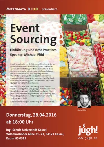 Terminhinweis der JUGH: Event Sourcing - Einführung und Best Practices Bild: Terminhinweis der JUGH: Event Sourcing - Einführung und Best Practices