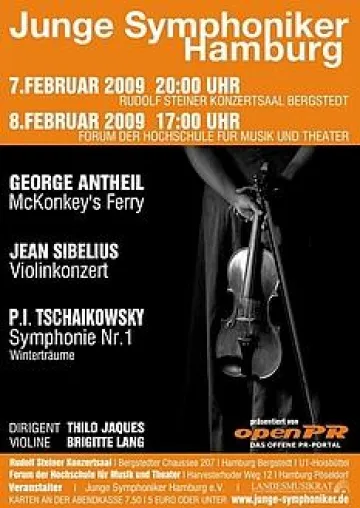 openPR präsentiert das Winterkonzert der Jungen Symphoniker Hamburg am 7. und 8. Februar 2009 Bild: openPR präsentiert das Winterkonzert der Jungen Symphoniker Hamburg am 7. und 8. Februar 2009