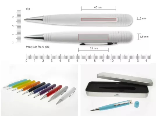 Bild: Farbenfrohe USB-Kugelschreiber mit bis zu 4 GB USB-Speicher
