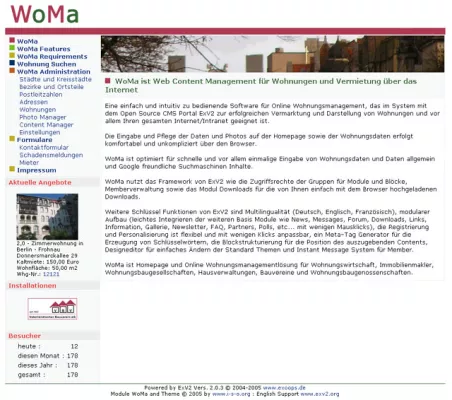 Bild: WoMa: Web Content Management für Wohnungen und Vermietung über das Internet