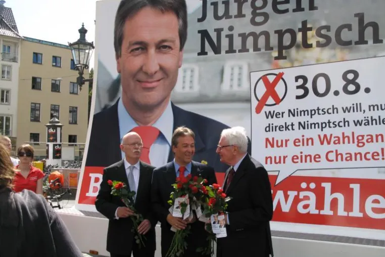Bild: Mobile Plakate für SPD Kandidaten in NRW auf Wahlkampftour
