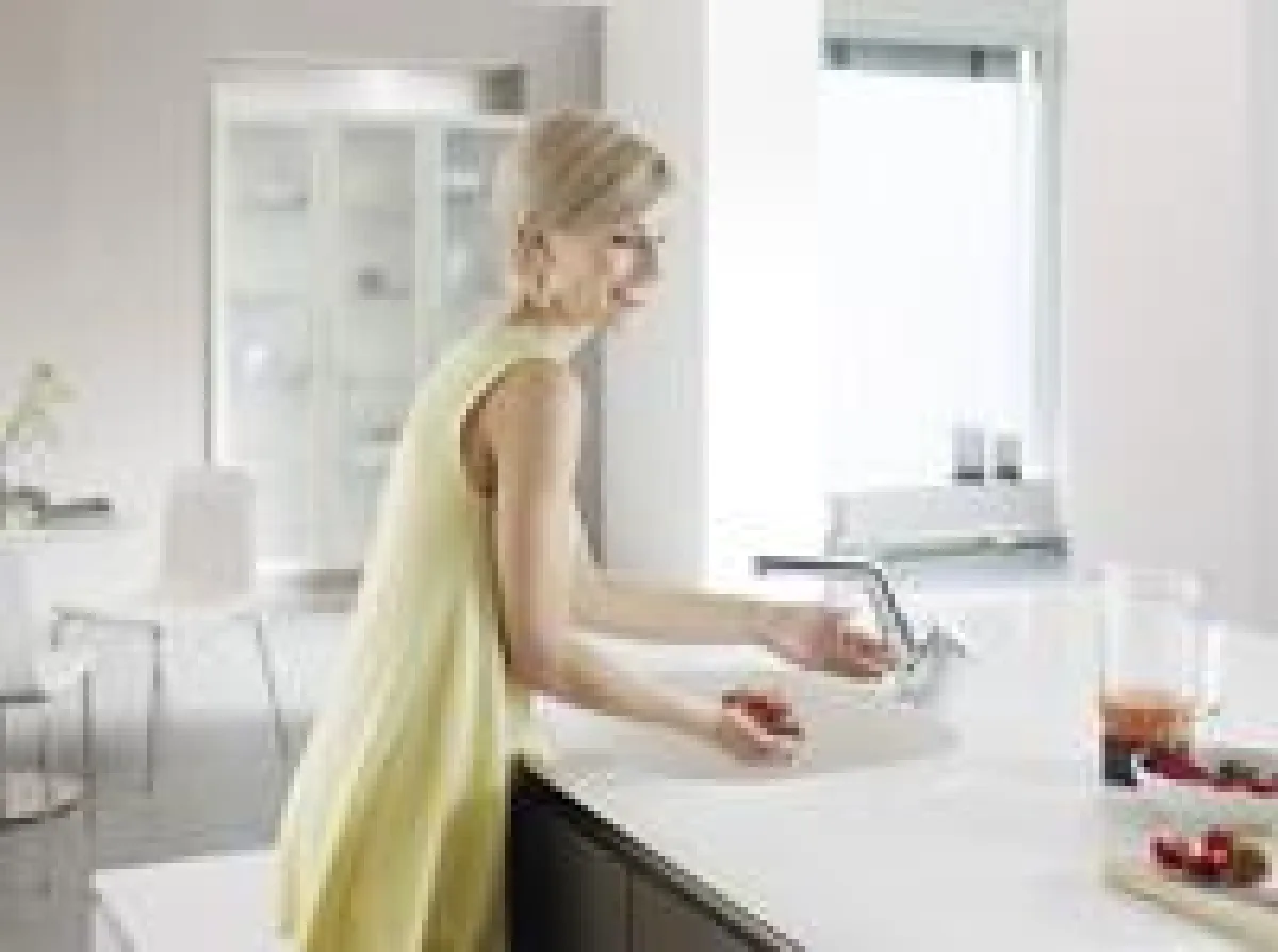 Ein Einheitlicher Stil in Bad und Küche – HANSASIGNATUR. Foto: Hansa Armaturen GmbH