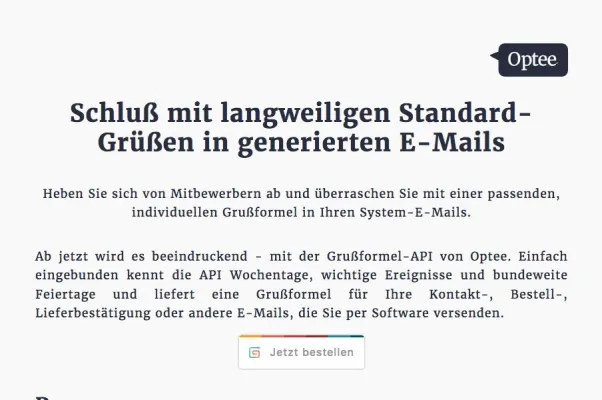 Bild: Digitale Grußformel-API von Optee