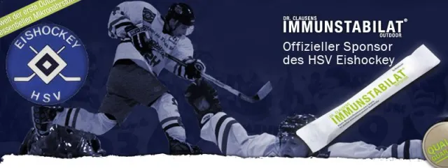 Bild: Dr. Clausens IMMUNSTABILAT® neuer Sponsor des HSV-Eishockey