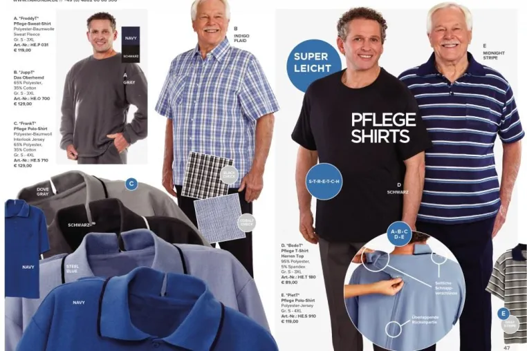 Erstklassige bequeme Herrenmode für einen Senior & für Ältere mit Behinderung Bild: Erstklassige bequeme Herrenmode für einen Senior & für Ältere mit Behinderung