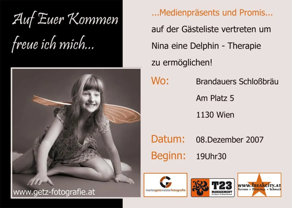 Benefizveranstaltung für Nina Marie am 08.12.2007, um 19.30 Uhr.