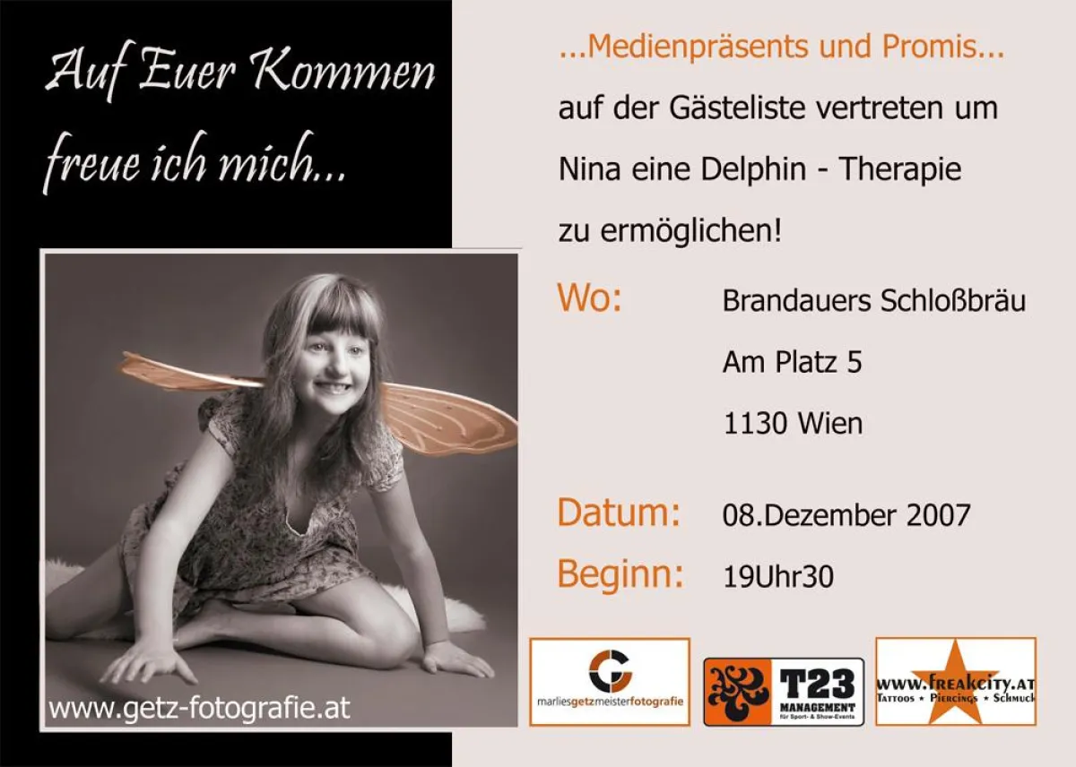 Benefizveranstaltung für Nina Marie am 08.12.2007, um 19.30 Uhr.