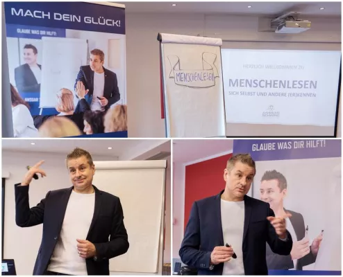 „Menschenleser“ bei „Aufgeweckt“ Unternehmerinnen Netzwerk Wetterau e. V. Bild: „Menschenleser“ bei „Aufgeweckt“ Unternehmerinnen Netzwerk Wetterau e. V.