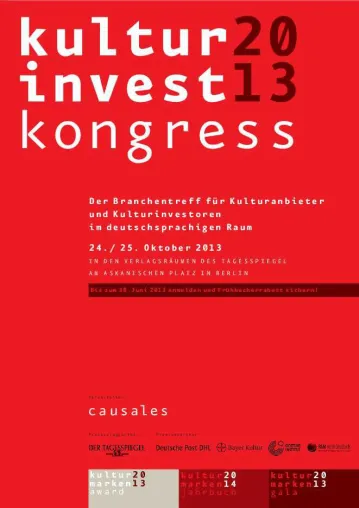 Bild: Fünfter KulturInvest-Kongress am 24. und 25. Oktober 2013 in Berlin