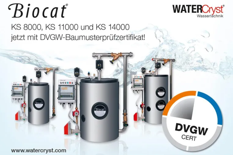 Bild: Biocat-Kalkschutzgeräte KS 8000, KS 11000 und KS 14000 – vom DVGW geprüft und für wirksam befunden