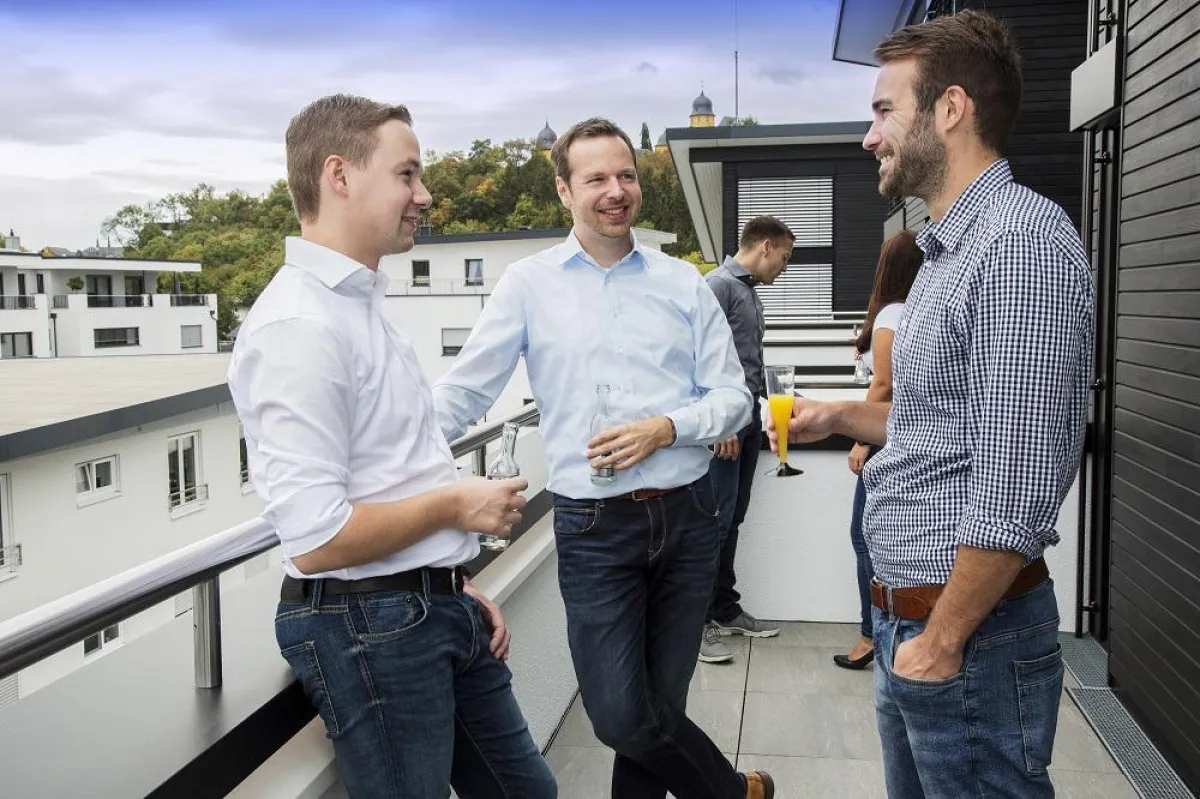 Die Geschäftsführer der perinco GmbH (v.l. Simon Theis, Sascha Wolf, René Kleinau) luden zum ?Tag de