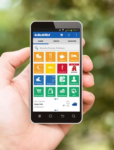 klickTel App für Android: neues Design, neue Funktionalitäten, bessere Usability, bessere Performance Bild: klickTel App für Android: neues Design, neue Funktionalitäten, bessere Usability, bessere Performance