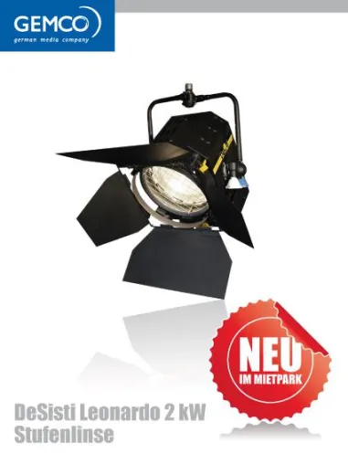 Neu bei GEMCO im Mietpark: De Sisti Leonardo 2 kW Stufenlinse Bild: Neu bei GEMCO im Mietpark: De Sisti Leonardo 2 kW Stufenlinse