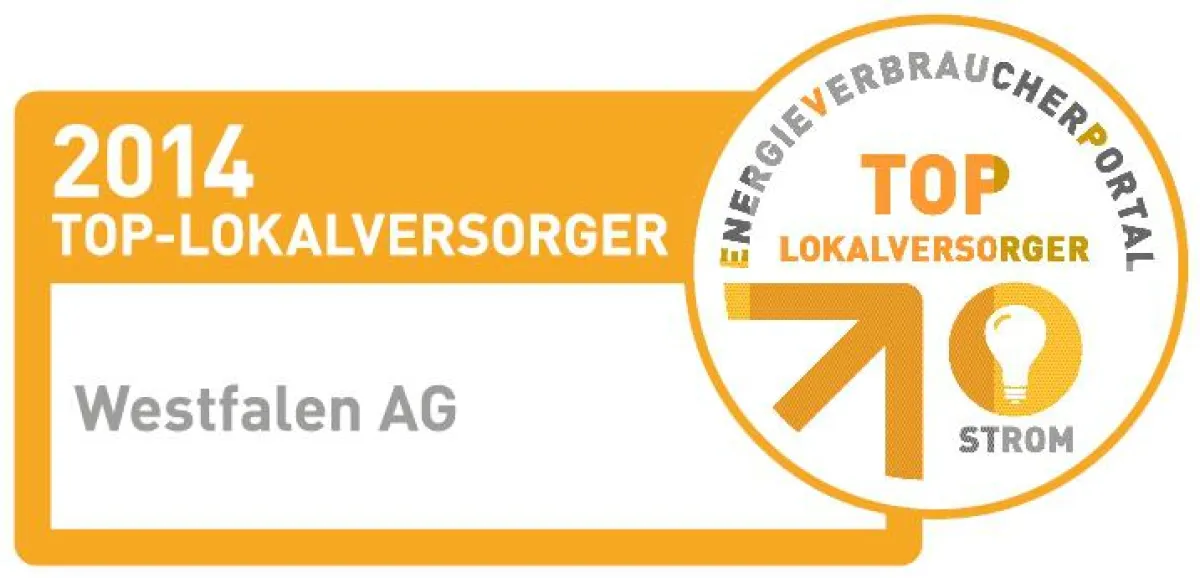 Die Westfalen AG erhielt die Auszeichnung Top-Lokalversorger 2014 des Energieverbraucherportals.