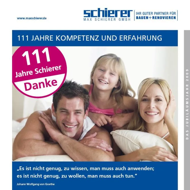 Das neue Corporate Design wurde bereits bei der Jubiläumsbroschüre angewendet.