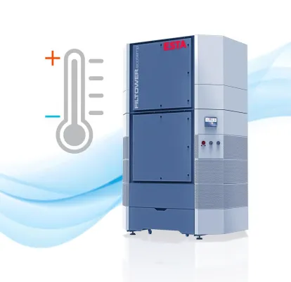 Bild: Kühl, warm, sauber: Neuer Filterturm temperiert die Hallenluft