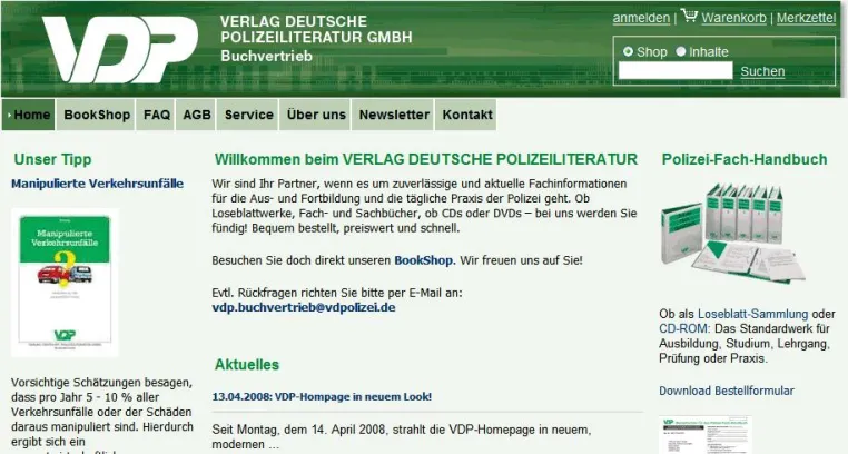 Bild: Verlag Deutsche Polizeiliteratur -  Neue Homepage erfolgreich gestartet