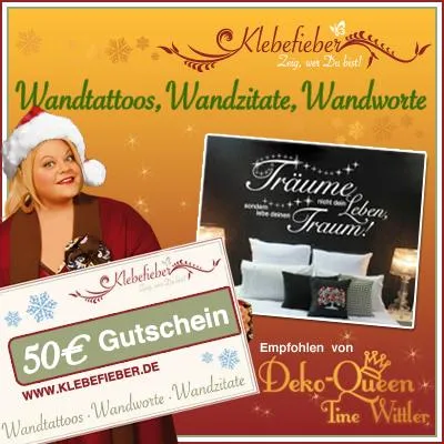 Bild: Mehr GUT als SCHEIN – Geschenkgutscheine für Wandtattoos von Klebefieber
