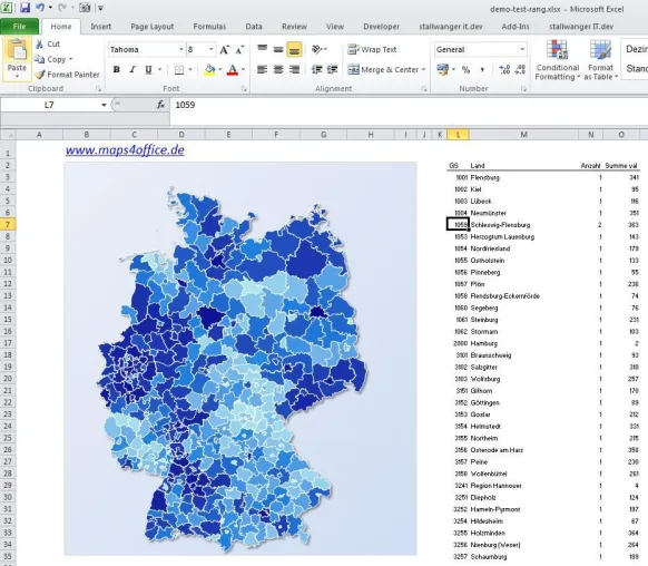 Bild: Excel Landkarte für Controller