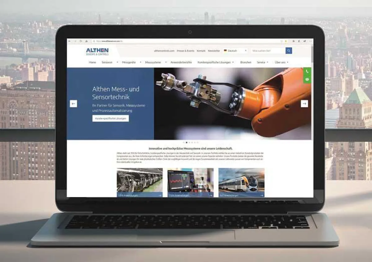 Neuer Webauftritt von Althen Sensors & Controls (c) Althen GmbH Mess- und Sensortechnik