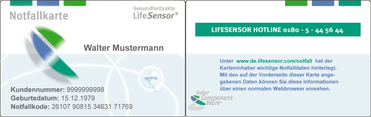 Die Notfallkarte sorgt für den schnellen Zugriff auf wichtige Gesundheitsdaten.