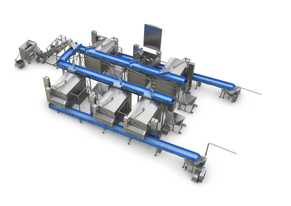 Produktionslinie für Schinken (© Maschinenfabrik Seydelmann)